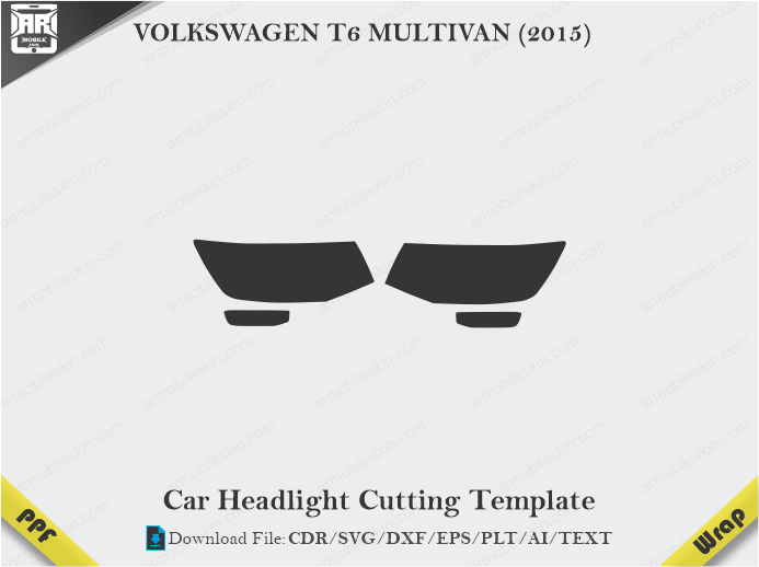 VOLKSWAGEN T6 MULTIVAN (2015) Car Headlight Cutting Template