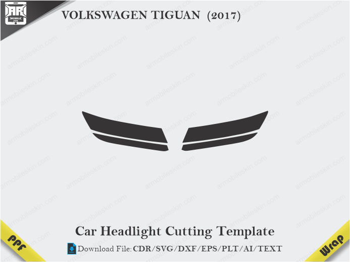 VOLKSWAGEN TIGUAN (2017) Car Headlight Cutting Template