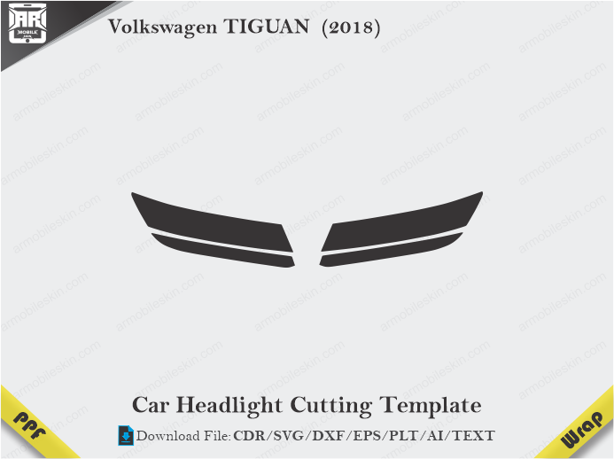 Volkswagen TIGUAN (2018) Car Headlight Cutting Template