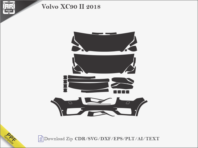 Volvo XC90 II 2018 Car PPF Template