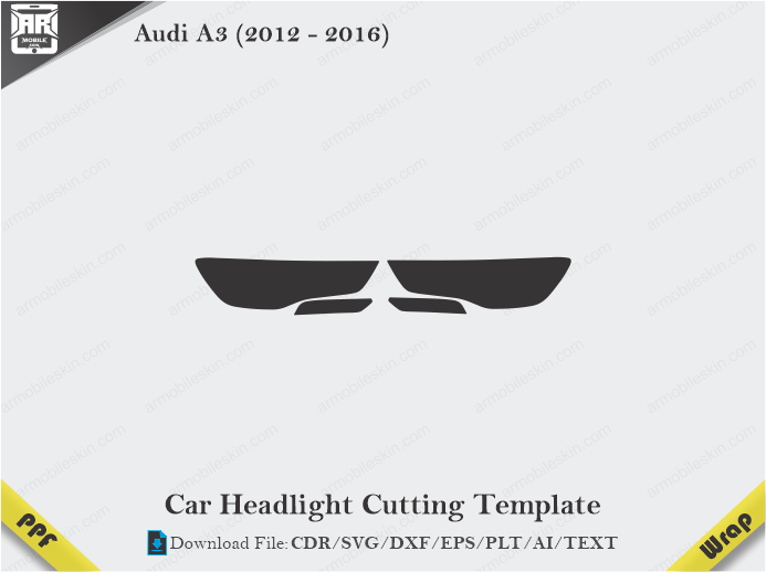 Audi A3 (2012 - 2016) Car Headlight Template