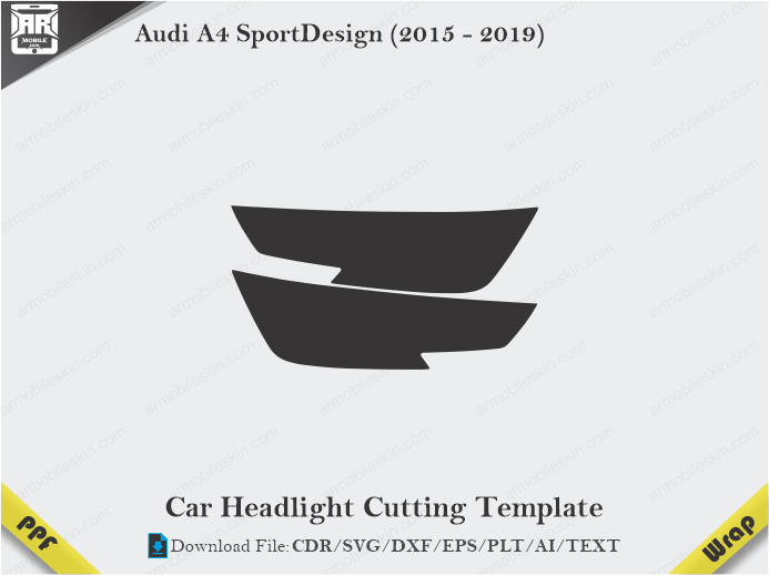 Audi A4 SportDesign (2015 - 2019) Car Headlight Template