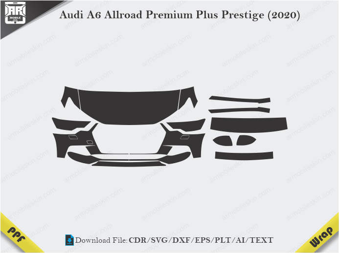 Audi A6 Allroad Premium Plus Prestige (2020) Car PPF Cutting Template