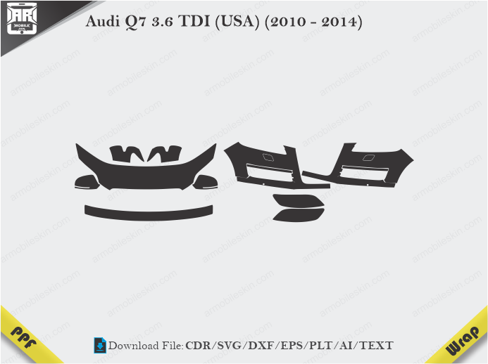 Audi Q7 3.6 TDI (USA) (2010 – 2014) Car PPF Cutting Template