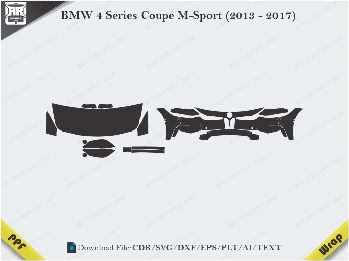 BMW 4 Series Coupe M-Sport (2013 - 2017) Car PPF Template