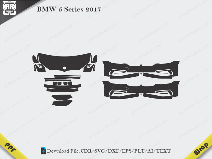 BMW 5 Series 2017 Car PPF Template
