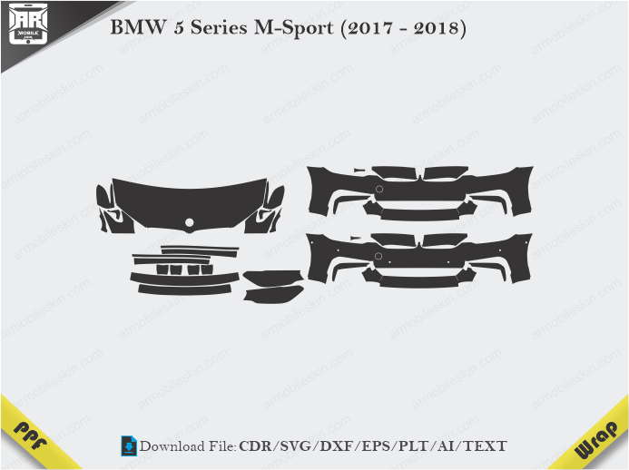 BMW 5 Series M-Sport (2017 - 2018) Car PPF Template