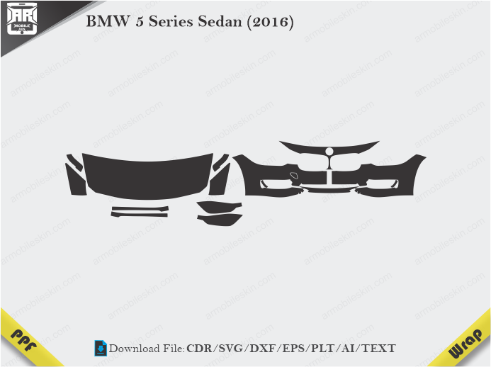 BMW 5 Series Sedan (2016) Car PPF Template