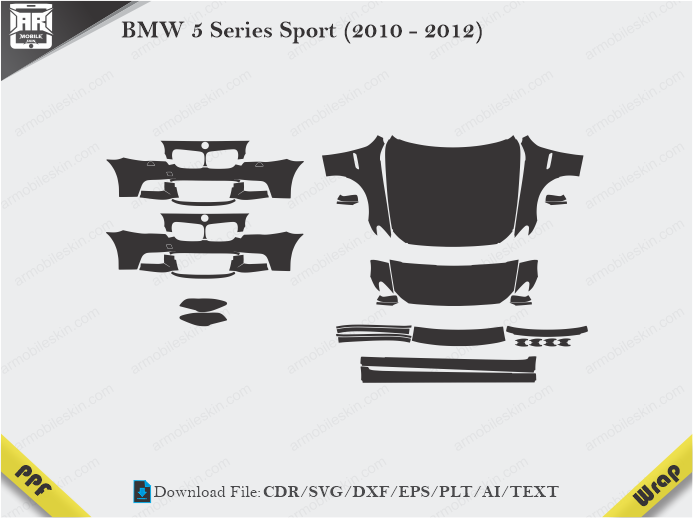 BMW 5 Series Sport (2010 - 2012) Car PPF Template
