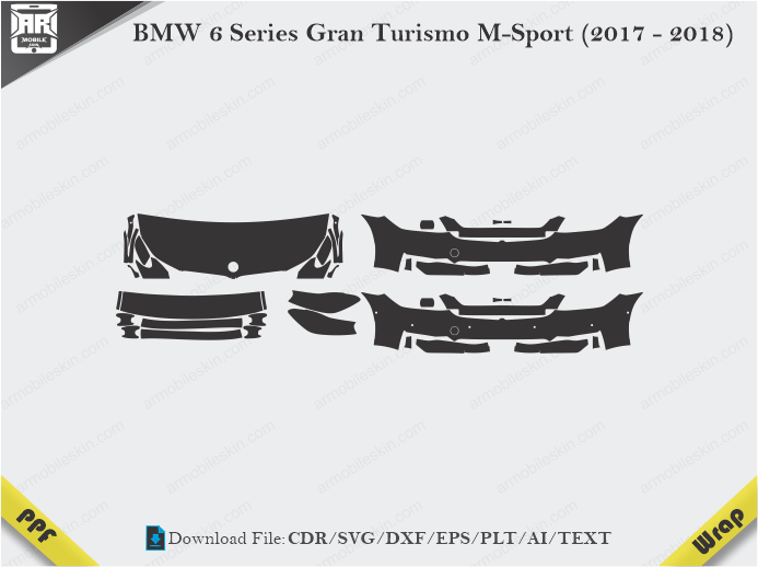 BMW 6 Series Gran Turismo M-Sport (2017 - 2018) Car PPF Template