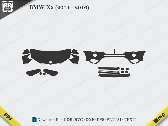 BMW X3 (2014 - 2016) Car PPF Template