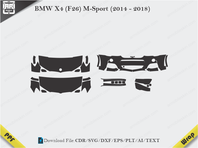 BMW X4 (F26) M-Sport (2014 - 2018) Car PPF Template
