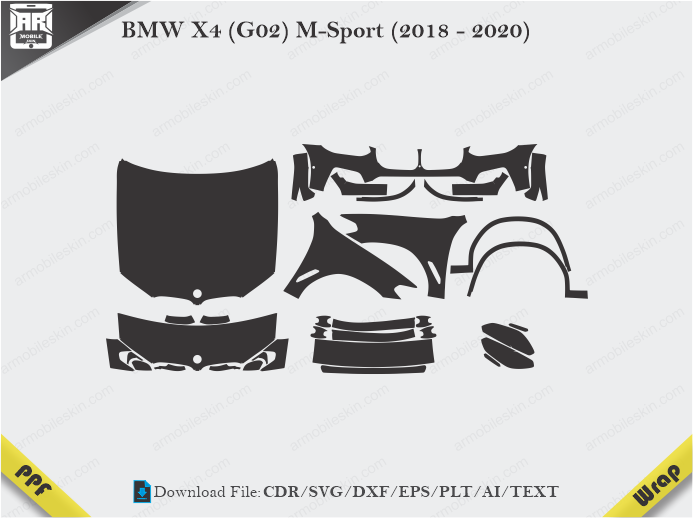 BMW X4 (G02) M-Sport (2018 - 2020) Car PPF Template
