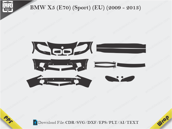BMW X5 (E70) (Sport) (EU) (2009 - 2013) Car PPF Template