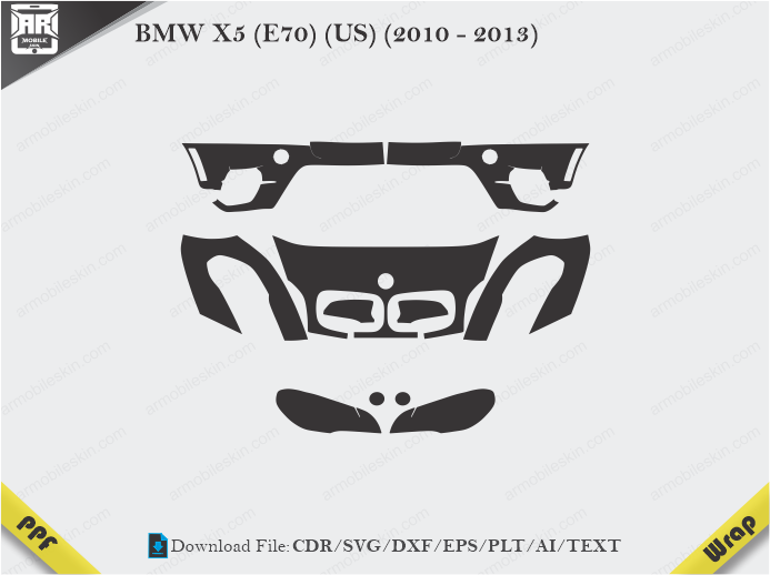 BMW X5 (E70) (US) (2010 - 2013) Car PPF Template