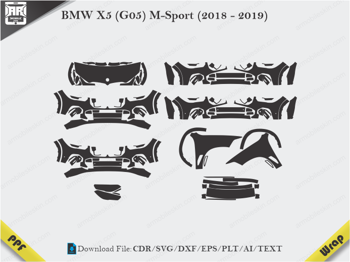 BMW X5 (G05) M-Sport (2018 - 2019) Car PPF Template