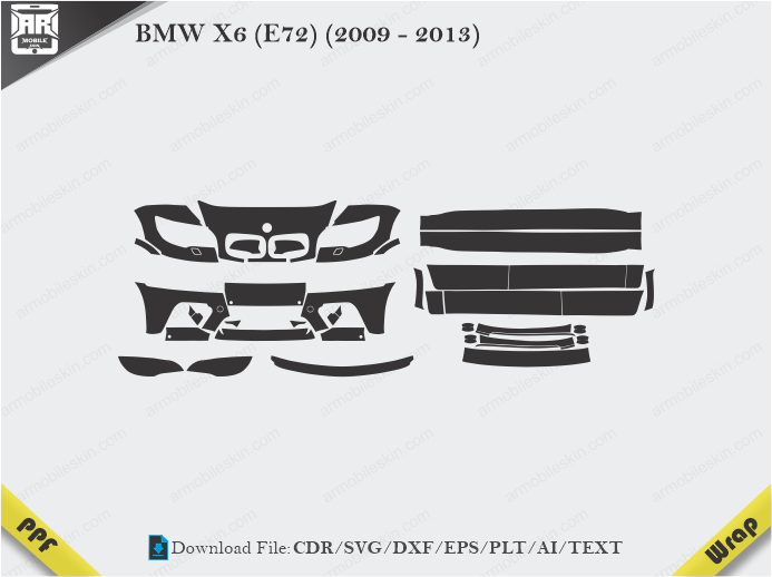 BMW X6 (E72) (2009 - 2013) Car PPF Template