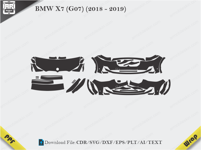 BMW X7 (G07) (2018 - 2019) Car PPF Template