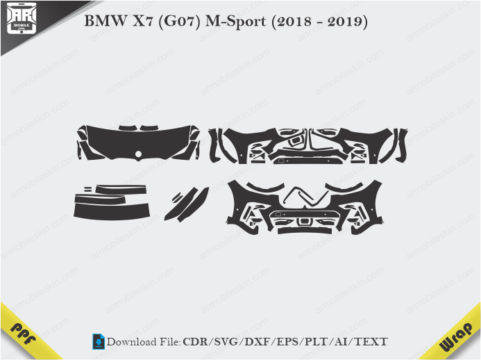 BMW X7 (G07) M-Sport (2018 - 2019) Car PPF Template