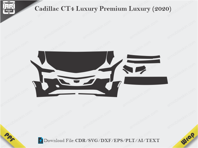 Cadillac CT4 Luxury Premium Luxury (2020) Car PPF Template