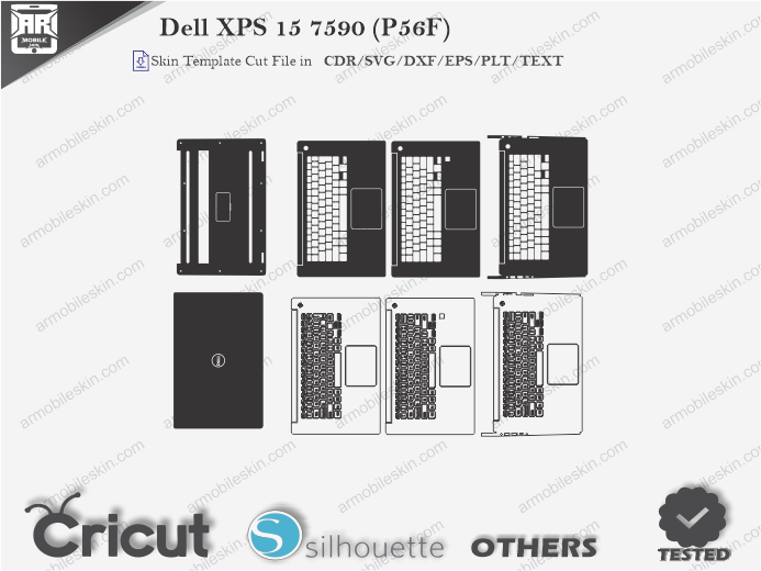 Dell XPS 15 7590 (P56F) Skin Template Vector