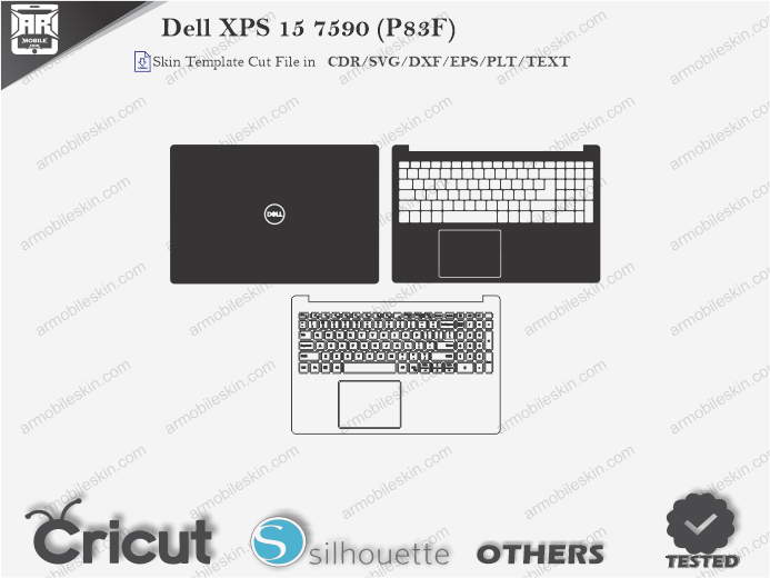 Dell XPS 15 7590 (P83F) Skin Template Vector