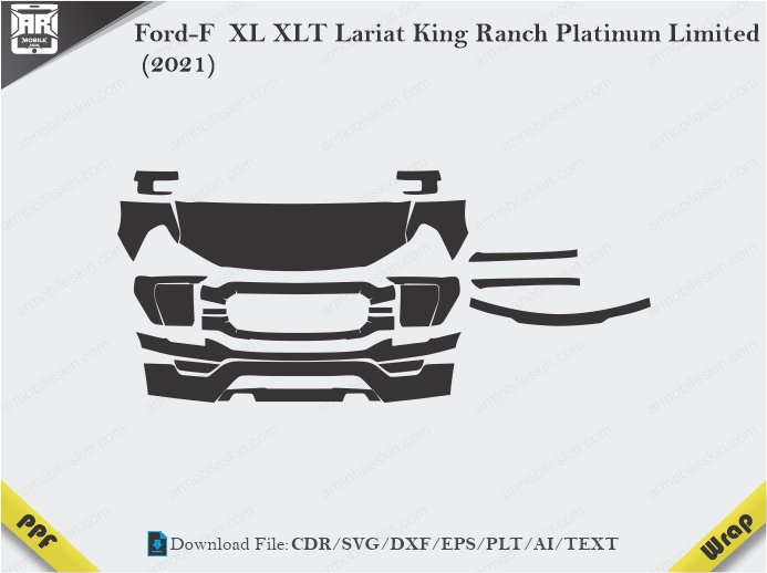 Ford-F XL XLT Lariat King Ranch Platinum Limited (2021) Car PPF Template