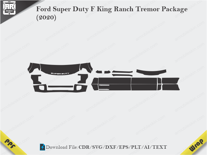 Ford Super Duty F King Ranch Tremor Package (2020) Car PPF Template