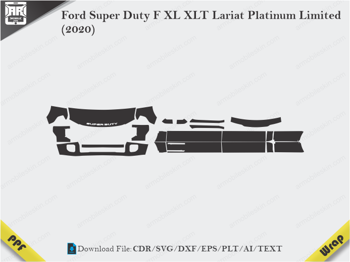 Ford Super Duty F XL XLT Lariat Platinum Limited (2020) Car PPF Template