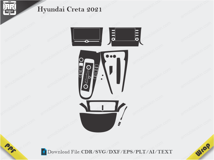 Hyundai Creta 2021 Car Interior PPF or Wrap Template