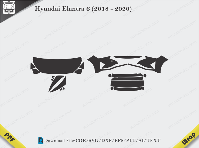 Hyundai Elantra 6 (2018 - 2020) Car PPF Template