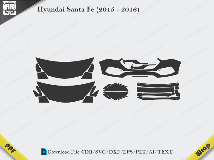 Hyundai Santa Fe (2015 - 2016) Car PPF Template
