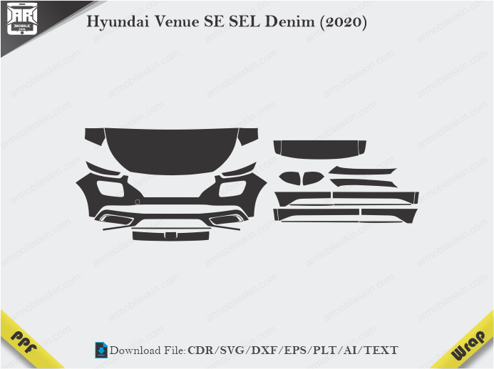 Hyundai Venue SE SEL Denim (2020) Car PPF Template