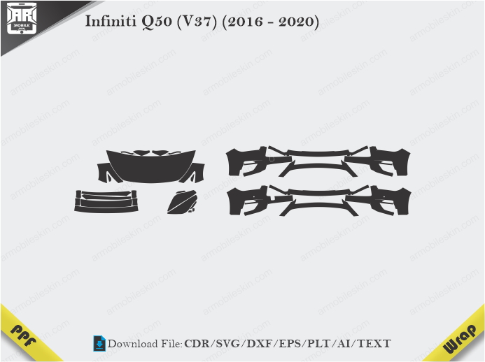 Infiniti Q50 (V37) (2016 - 2020) Car PPF Template