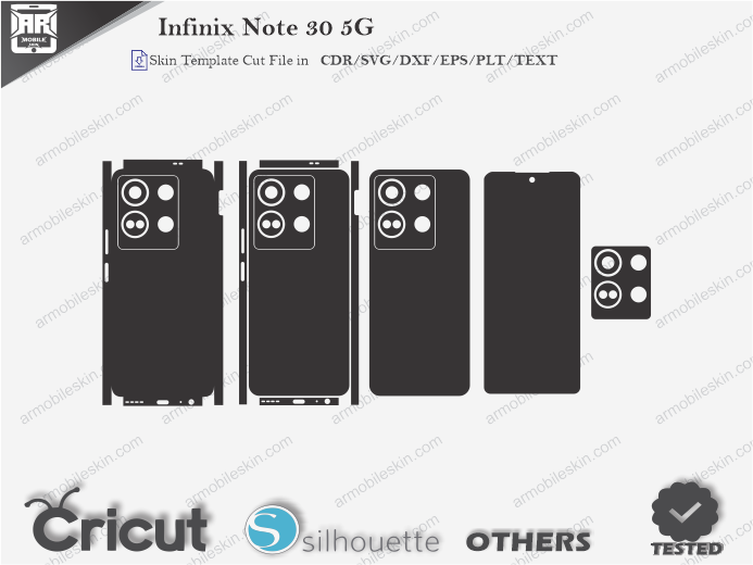 Infinix Note 30 5G Skin Template Vector