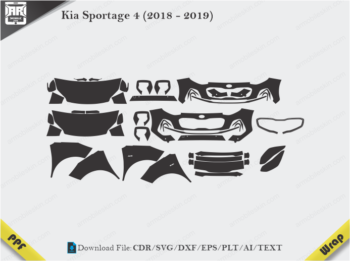 Kia Sportage 4 (2018 - 2019) Car PPF Template
