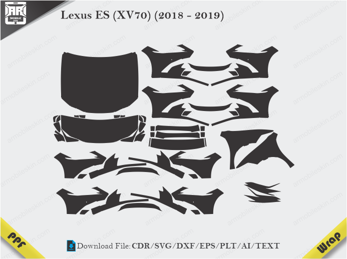 Lexus ES (XV70) (2018 - 2019) Car PPF Template
