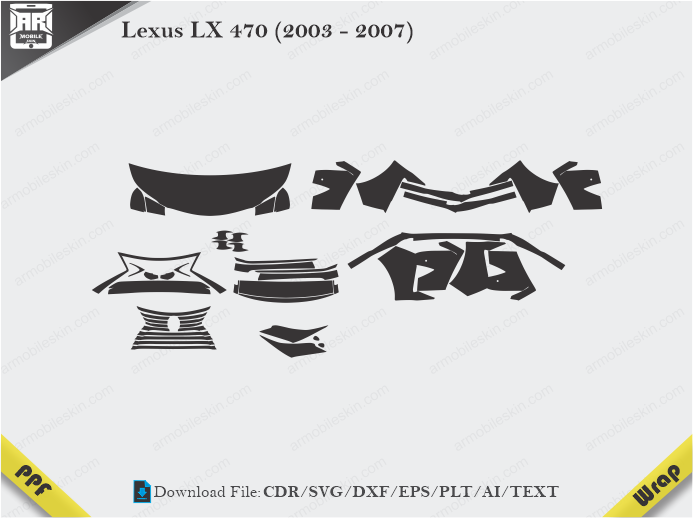 Lexus LX 470 (2003 - 2007) Car PPF Template