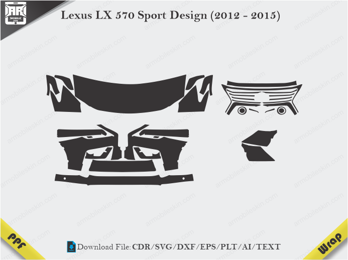 Lexus LX 570 Sport Design (2012 - 2015) Car PPF Template