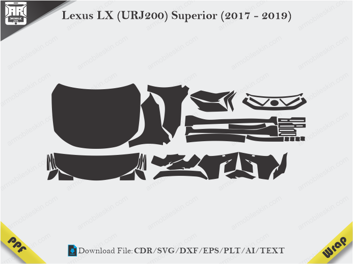 Lexus LX (URJ200) Superior (2017 – 2019) Car PPF Template
