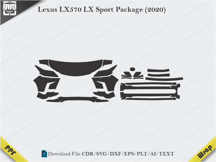 Lexus LX570 LX Sport Package (2020) Car PPF Template