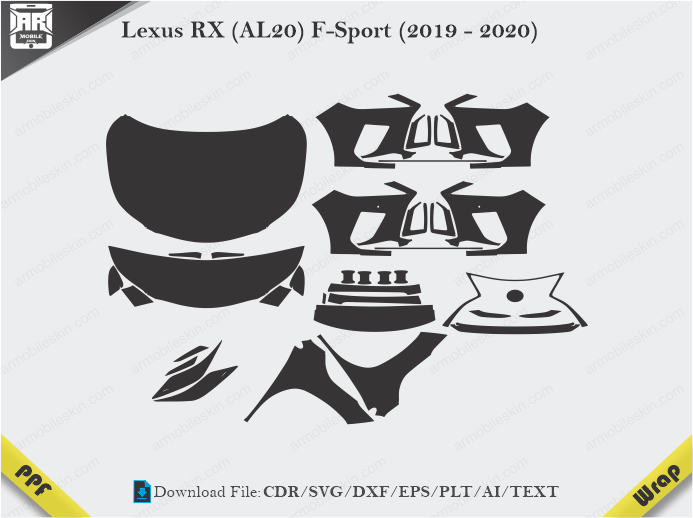 Lexus RX (AL20) F-Sport (2019 - 2020) Car PPF Template