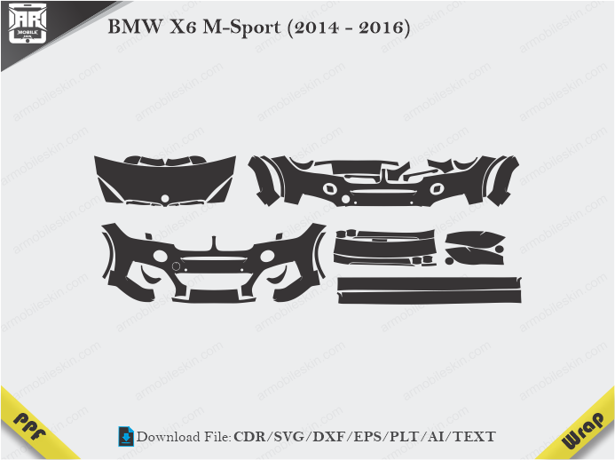BMW X6 M-Sport (2014 - 2016) Car PPF Template