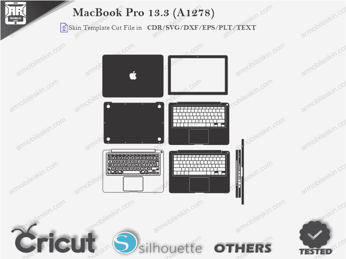 MacBook Pro 13.3 (A1278) Skin Template Vector