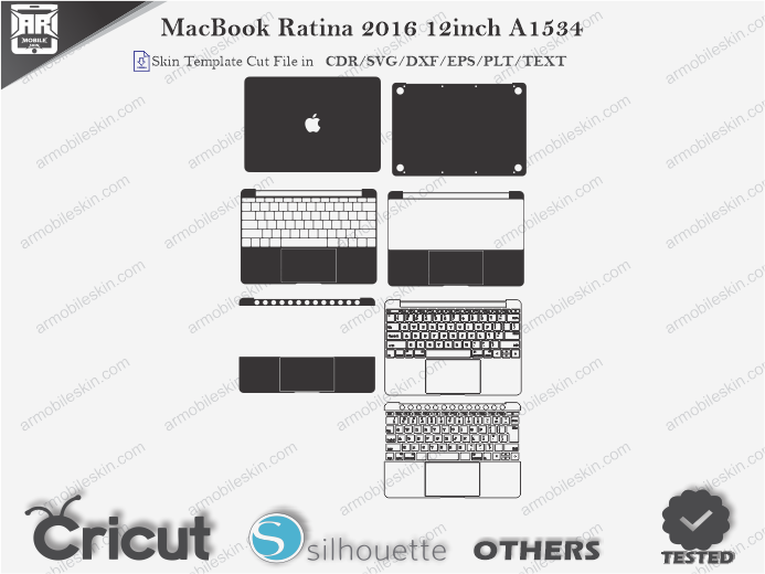 MacBook Ratina 2016 12inch A1534 Skin Template Vector
