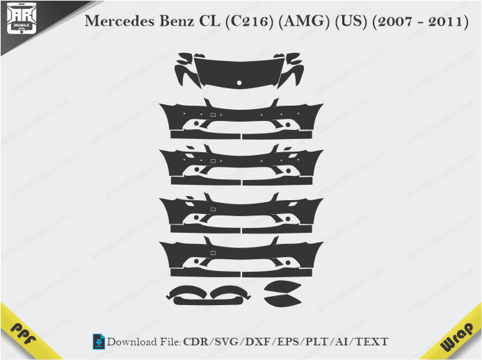 Mercedes Benz CL (C216) (AMG) (US) (2007 - 2011) Car PPF Template