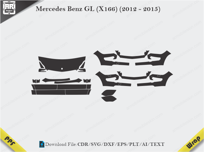 Mercedes Benz GL (X166) (2012 – 2015) Car PPF Template