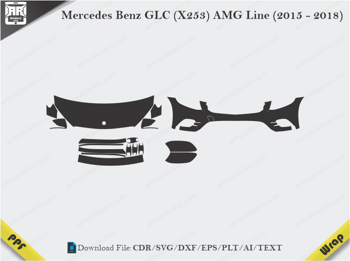 Mercedes Benz GLC (X253) AMG Line (2015 - 2018) Car PPF Template
