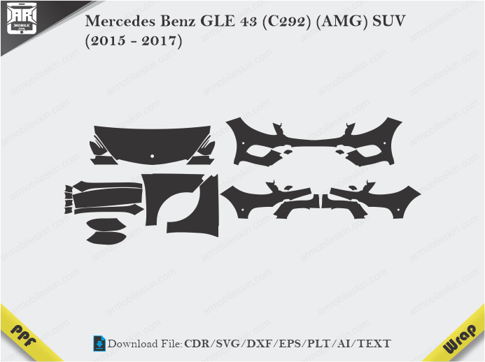 Mercedes Benz GLE 43 (C292) (AMG) SUV (2015 - 2017) Car PPF Template
