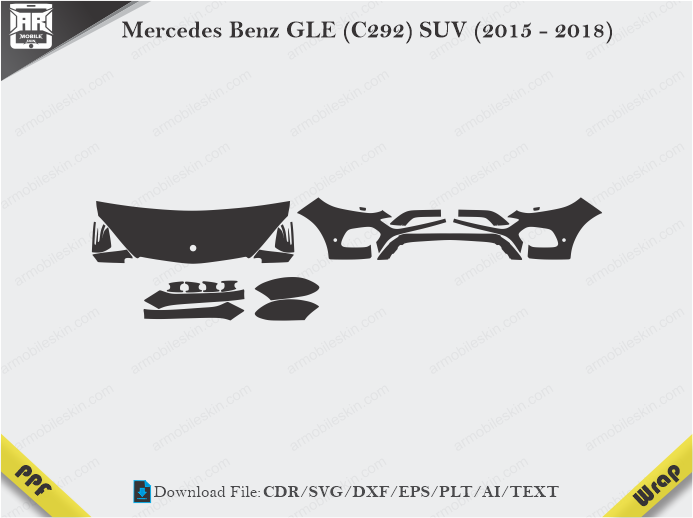 Mercedes Benz GLE (C292) SUV (2015 - 2018) Car PPF Template